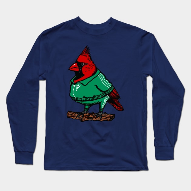 Tracksuited Red Cardinal Long Sleeve T-Shirt by LiquoriceLino